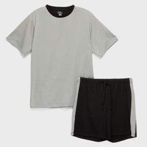 Pijama Corto Hombre Bicolor Gris